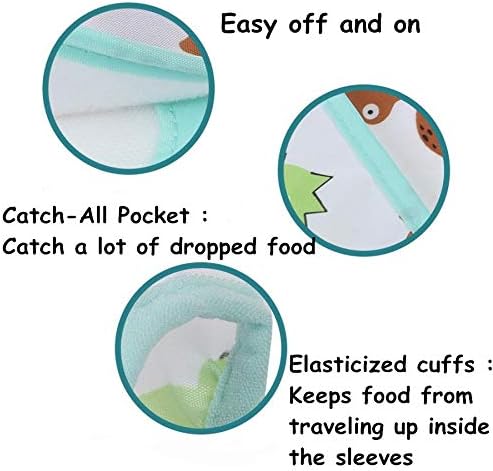 HaimoBurg 5 Pcs Long Sleeved Baby Toddler Bibs Waterproof Sleeved Bib 3-24 Months - Image 3